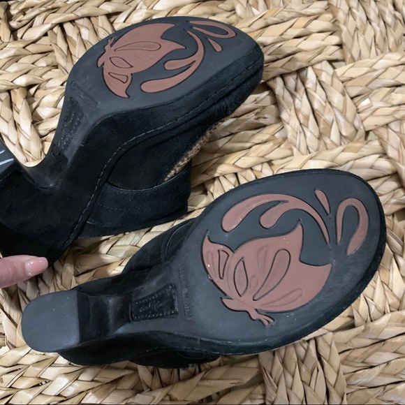 Born Crown black suede leather w/animal print clog - Picture 10 of 12